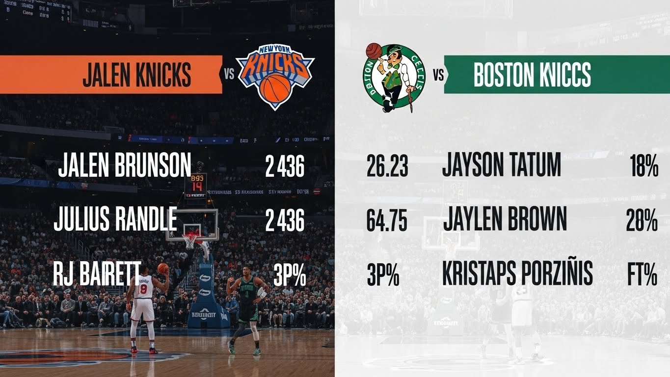 knicks vs boston celtics match player stats